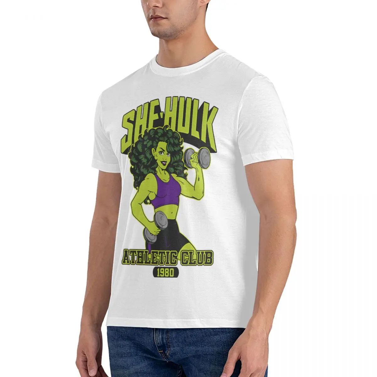 Men's T-Shirt She-Hulk Athletic Club Colorful Awesome Pure Cotton Tees Short Sleeve M-Marvel Comics T Shirts