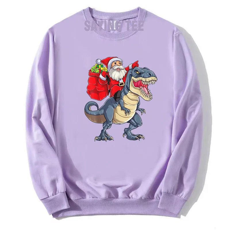 Dinosaurier t Rex Weihnachten Santa Jungen Männer Weihnachten Squad Pullower Sweatshirt niedlichen Langarm T-Shirt Top Papa Ehemann Baumwolle Pullover – Detail 10