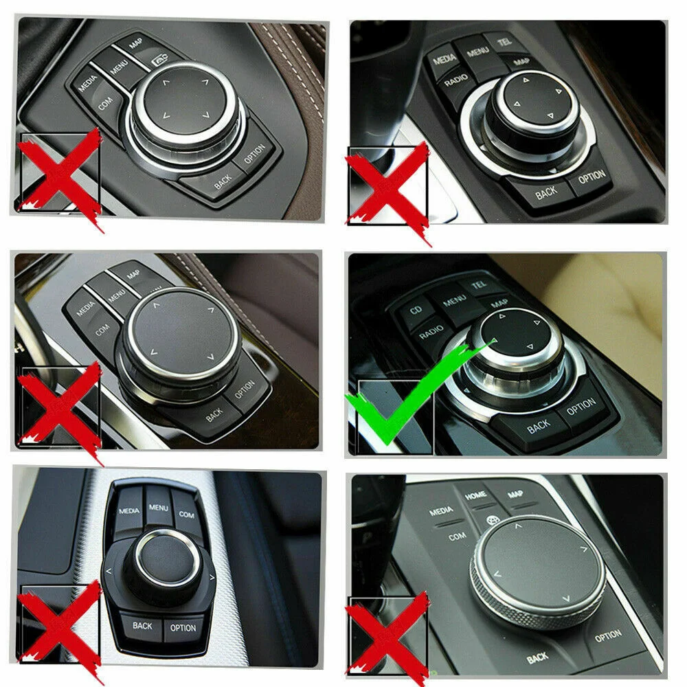 Multimedia Knob Cover IDRIVE Button for BMW 5-Series F07 F10 F11 M5 M6 2010-2013 7-Series F02 F04 2009-2011 X3 F25 2011-2013