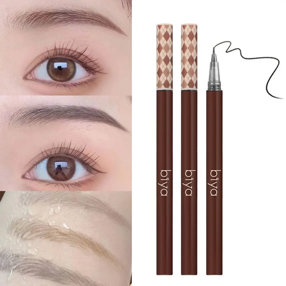 Stylo de tatouage pour sourcils, cosmétique, longue durée, sans floraison, liquide à l'eau, outils de maquillage, Eyeliner, 2 pièces