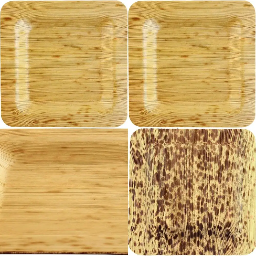 

100-Count Bamboo Square Plates, 4.7 (12cm) Diameter
