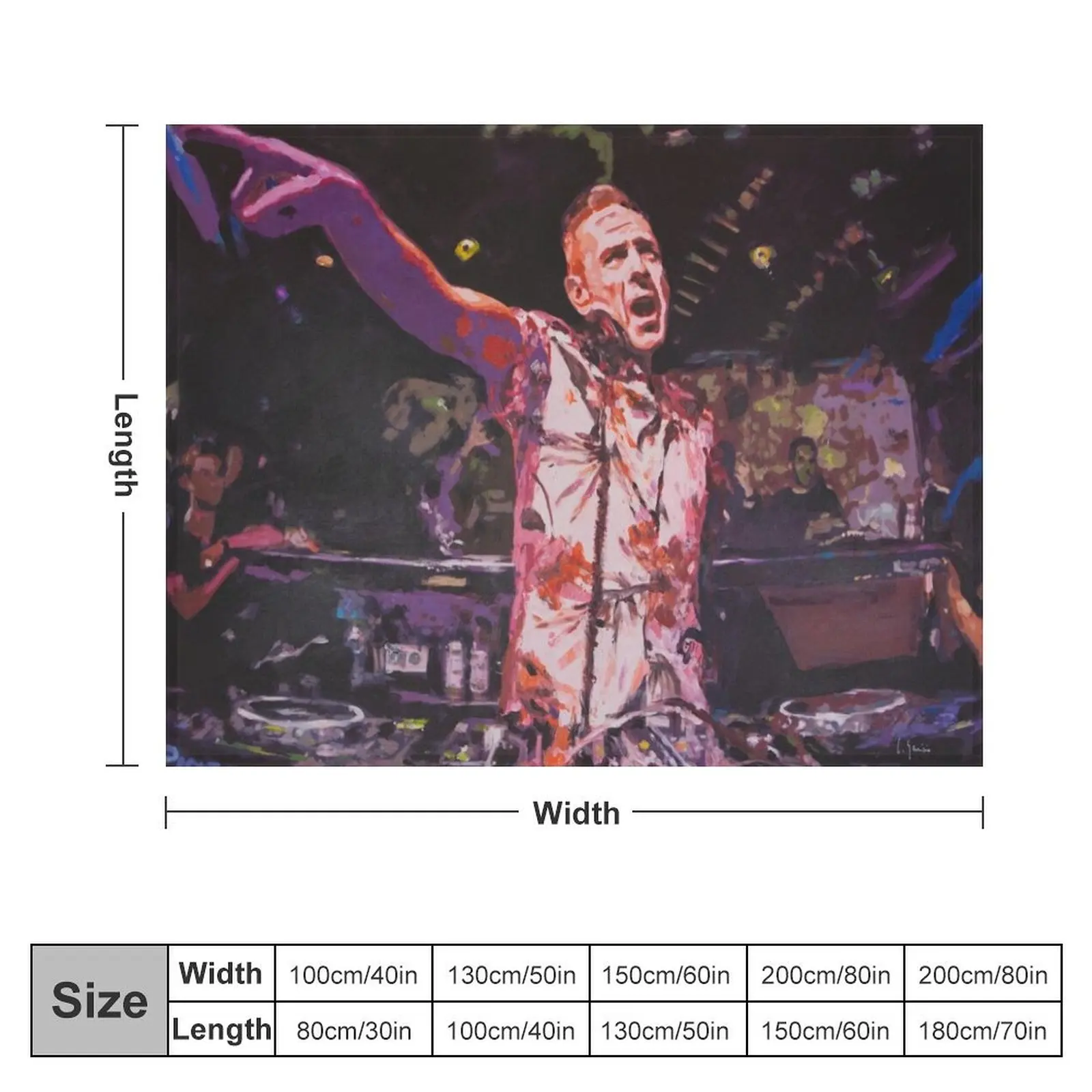 DJ Fatboy Slim at Amnesia, Ibiza Throw Blanket Tourist Fashion Sofas Personalized Gift Blankets