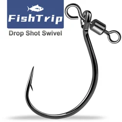 FishTrip Drop Shot Hook Rolling Swivel Shot Soft Lure Hook Worm Hook Bass Hook Fishing Accessories
