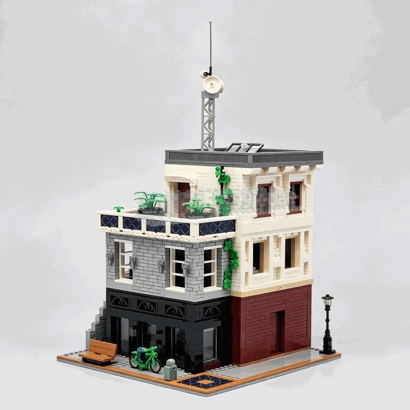 2482Parts Modular News Office Building Blocks City Street Architecture Model DIY Assembly Toy Display Collection Festival Gift