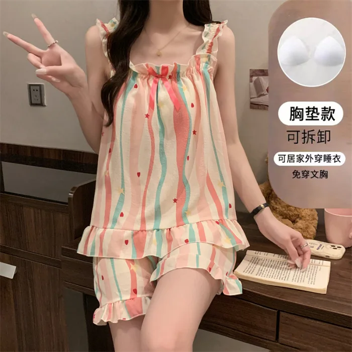 Plus Size Camisole Floral Print Woman Satin Summer Nightgowns Nightdress Night Dresses Robe Lounge Lady Women Pijama Sleepwear