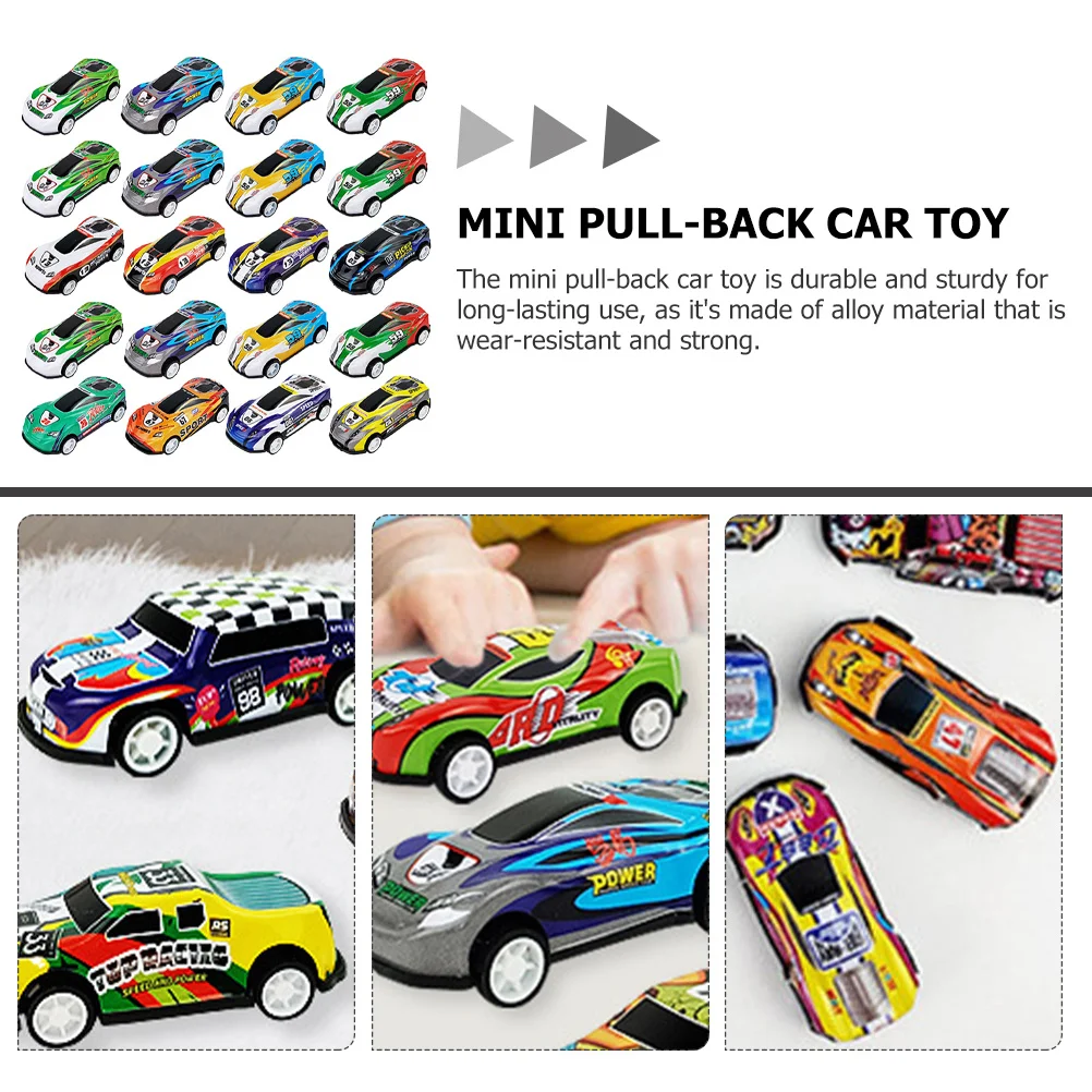 30 قطعة سحب سيارة صغيرة سبيكة الاطفال دائم الكرتون دفع اللعب الأطفال تطوير الدماغ هدية ديكور الحفلات #4