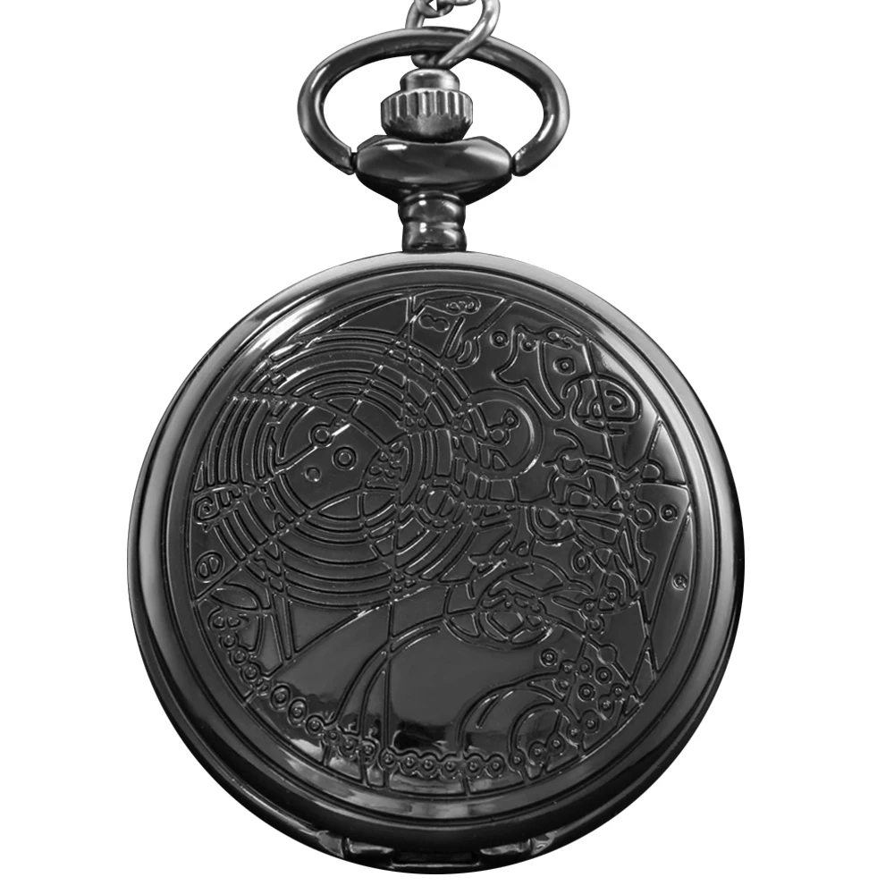 NUOVO orologio da tasca al quarzo digitale romano nero vintage mini collana pendente orologio da dottore regali di festa per uomo e donna