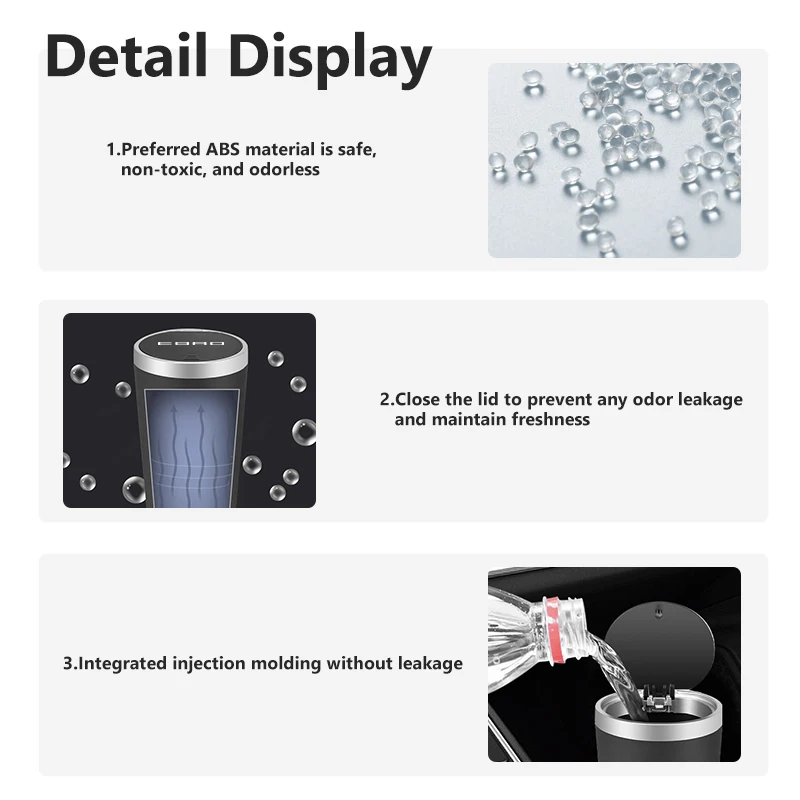 Car Trash Can Mini Waterproof Storage Cup Holder Garbage Bin Lid Accessories For Ebro S400 S700 S800 Jaecoo J7 J8 Omoda 5 C5 view 4