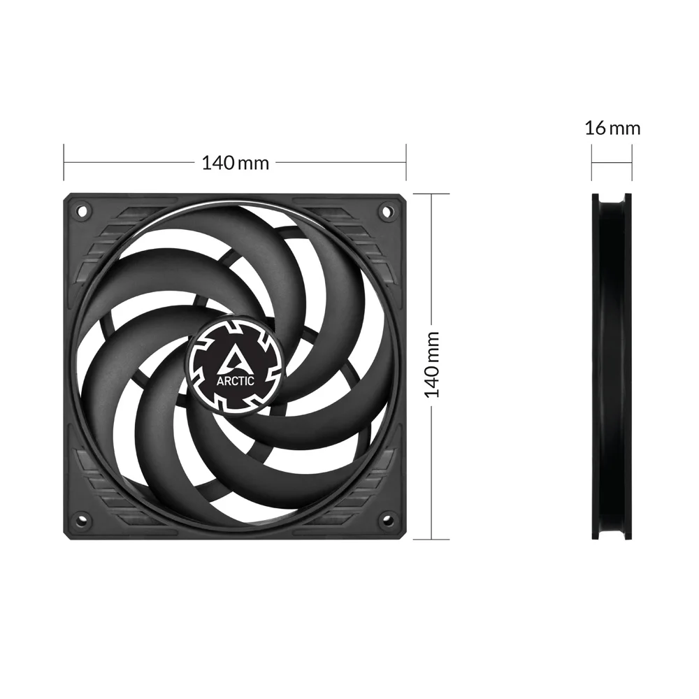 ARCTIC P14 Slim PWM PST Computer Desktop 14cm High Pressure Case Fan Large Airflow PWM Temperature Control 140mm Cooling Fans view 6