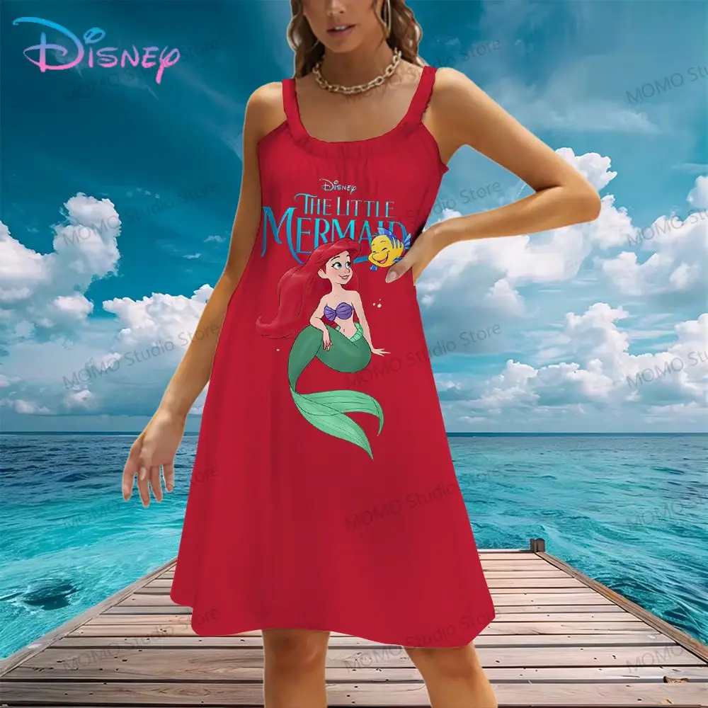 

Disney's Princess Women's Beach Dress Sling Street Wear Y2k Fashion Leisure Elegant Party Dresses 2024 Cool Lovely S-3XL Kawaii