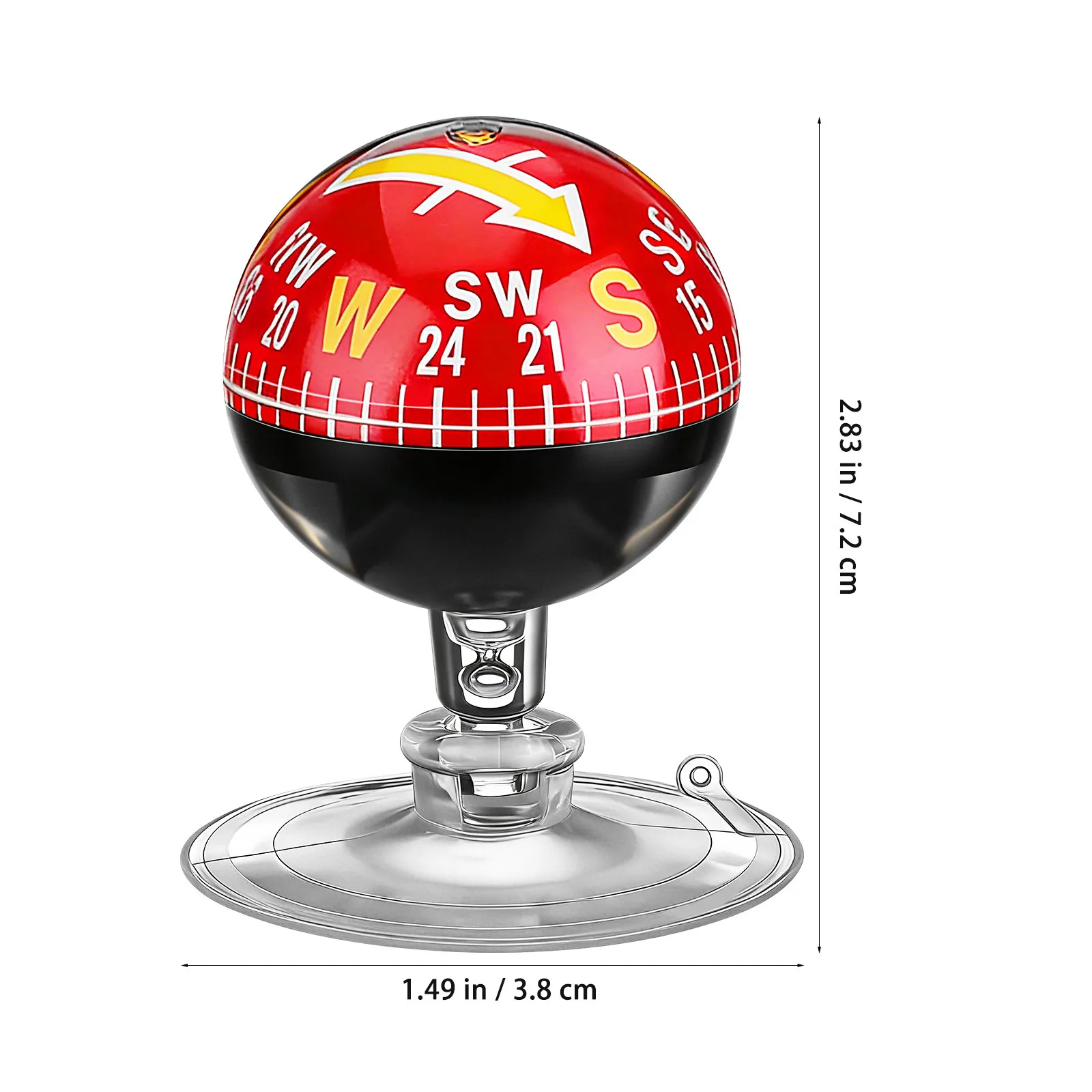 Car Compass Portable Plastic Suction Cup Dashboard Mount Outdoor Hiking Marine Navigation Auto Suction Compass Ball