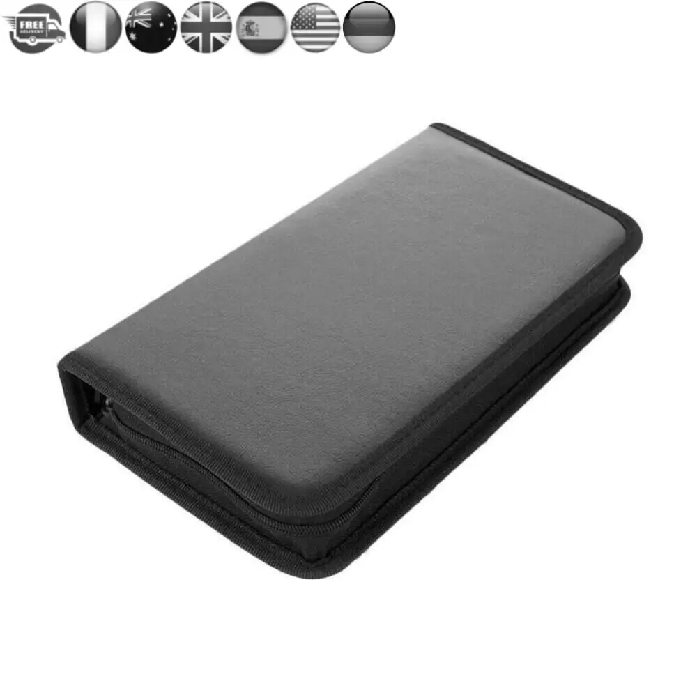 

DVD VCD-органайзер-кошелек, емкость 80 шт., чехол для хранения альбома на молнии, держатель для альбома, портативный чехол для переноски дисков, CD, VCD, DVD