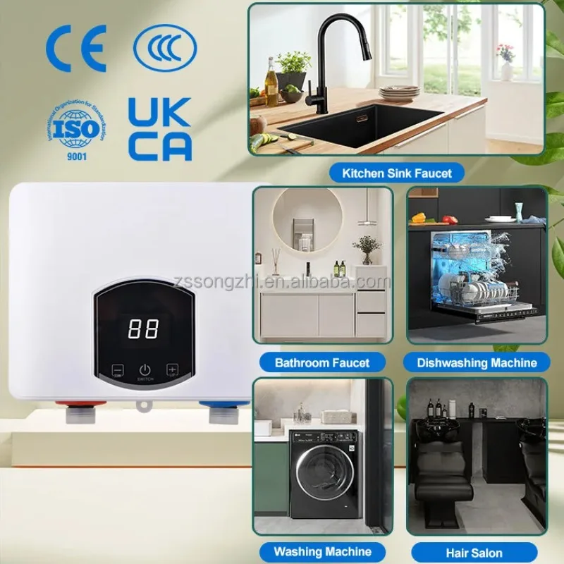 Electric Tankless Water Heater 5500w House Wall Low Price Bathroom Geyser Portable for Bathroom Scaldabagno Istantaneo