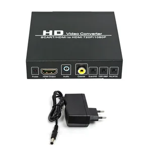 Full HD 1080P UC18 Digital High Definition SCART HDMI-compatible Converter Video Konverter w/ EU/US AC Power Adapter For HDTV HD