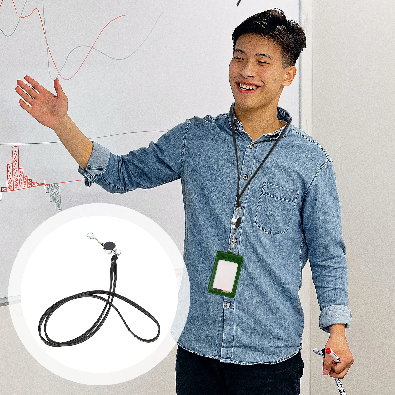 

Phone Lanyard Work Cards Neck Strap Telescopic Hanging Rope Badge Holder School Card Work Cards Hanging Ropes