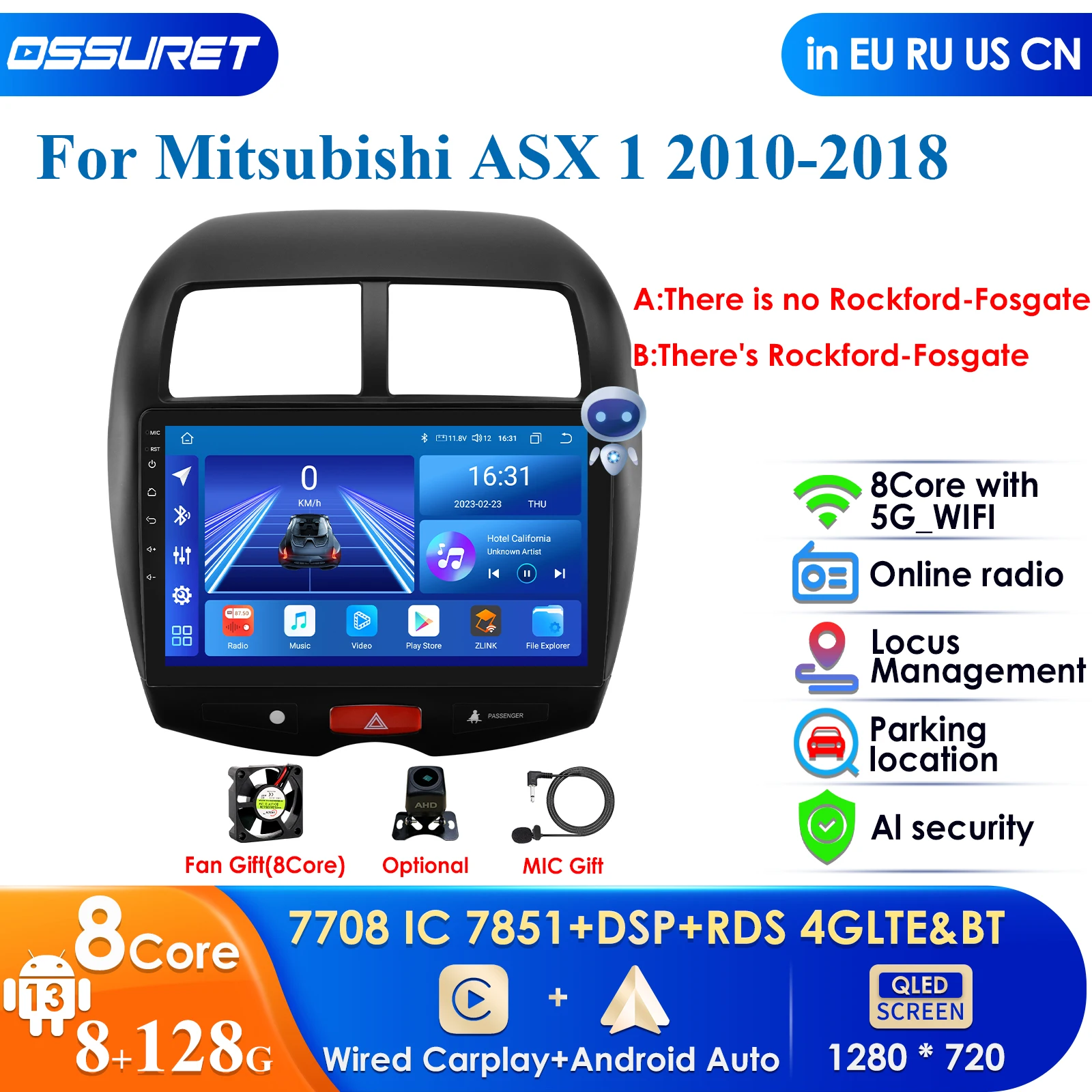 

Carplay 4G 7862 QLED Screen 2din Android Autoradio for Mitsubishi ASX 1 2010 - 2018 Car Radio Multimedia Video Player GPS Stereo