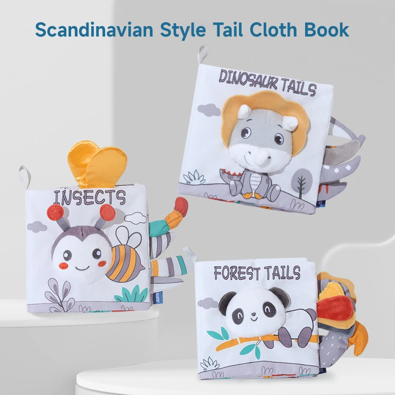 Baby Early Education Cartoon Animal Books Learning Toys Child  3D Touch and Feel Squeak Sensory Books Newborn Toys Book Gifts