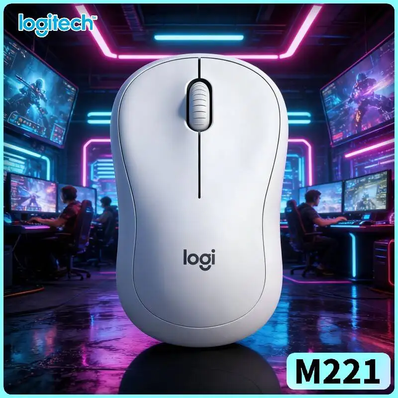 Logitech M221 Ergonomic Wireless Mouse - Light Design, 1000 DPI, 18-Month Battery, Office Home Library Work