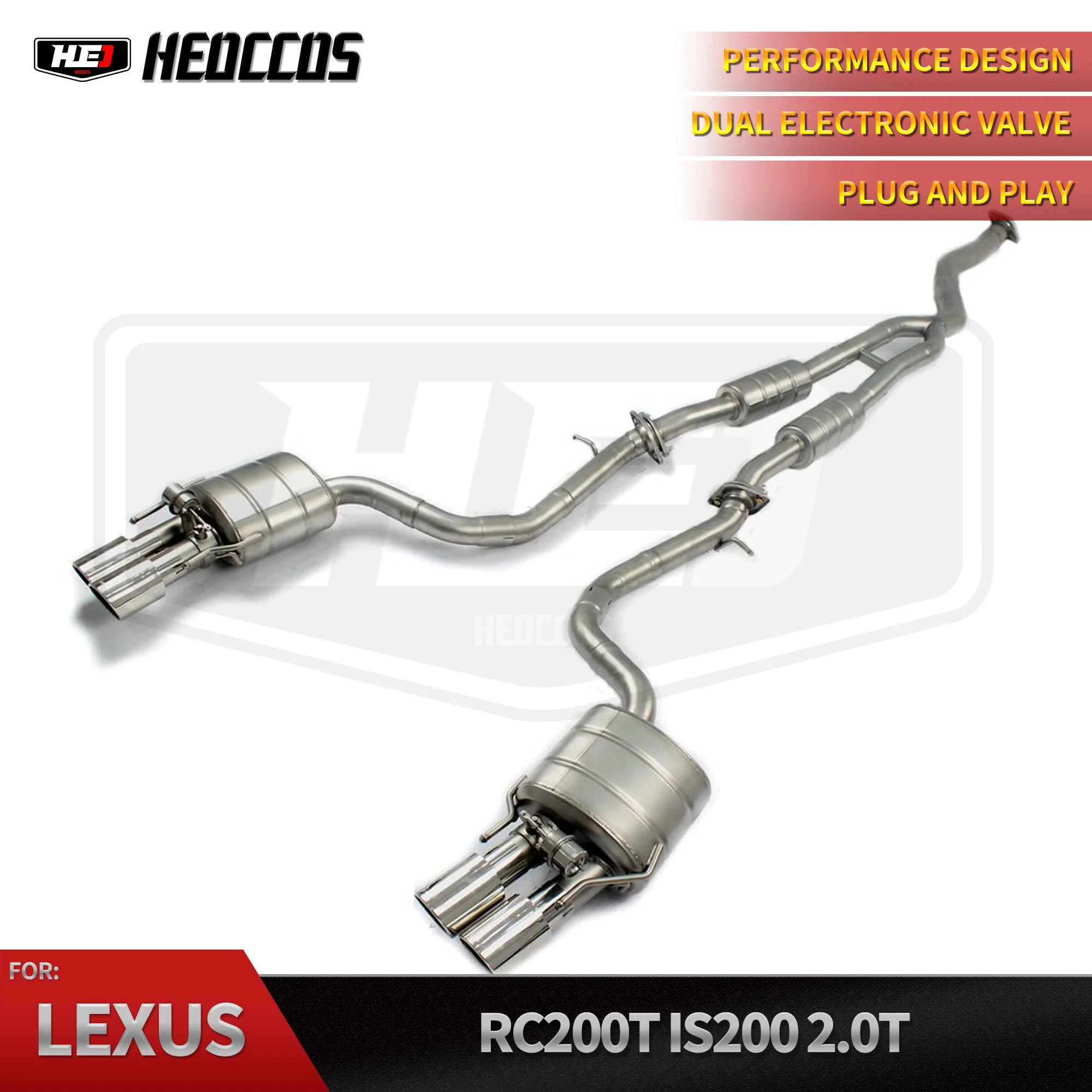 

HEO Performance Catback Exhaust for Lexus IS300/IS250T RC200T 2.0T 2016-2024 304Stainless Steel Valve Exhaust Pipe
