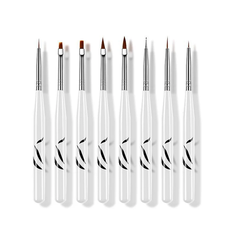 8-teiliges Multifunktionales Profi-Pinsel-Set, Nagelpinsel, Gesichtspinsel, Künstlerpinsel in Verschiedenen Größen, Kuppelförmiger Nagelgel-Pinsel