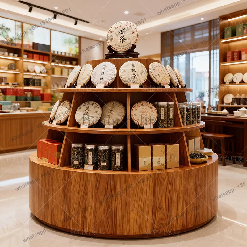 

Solid wood tea shop grille Nakajima platform display middle table