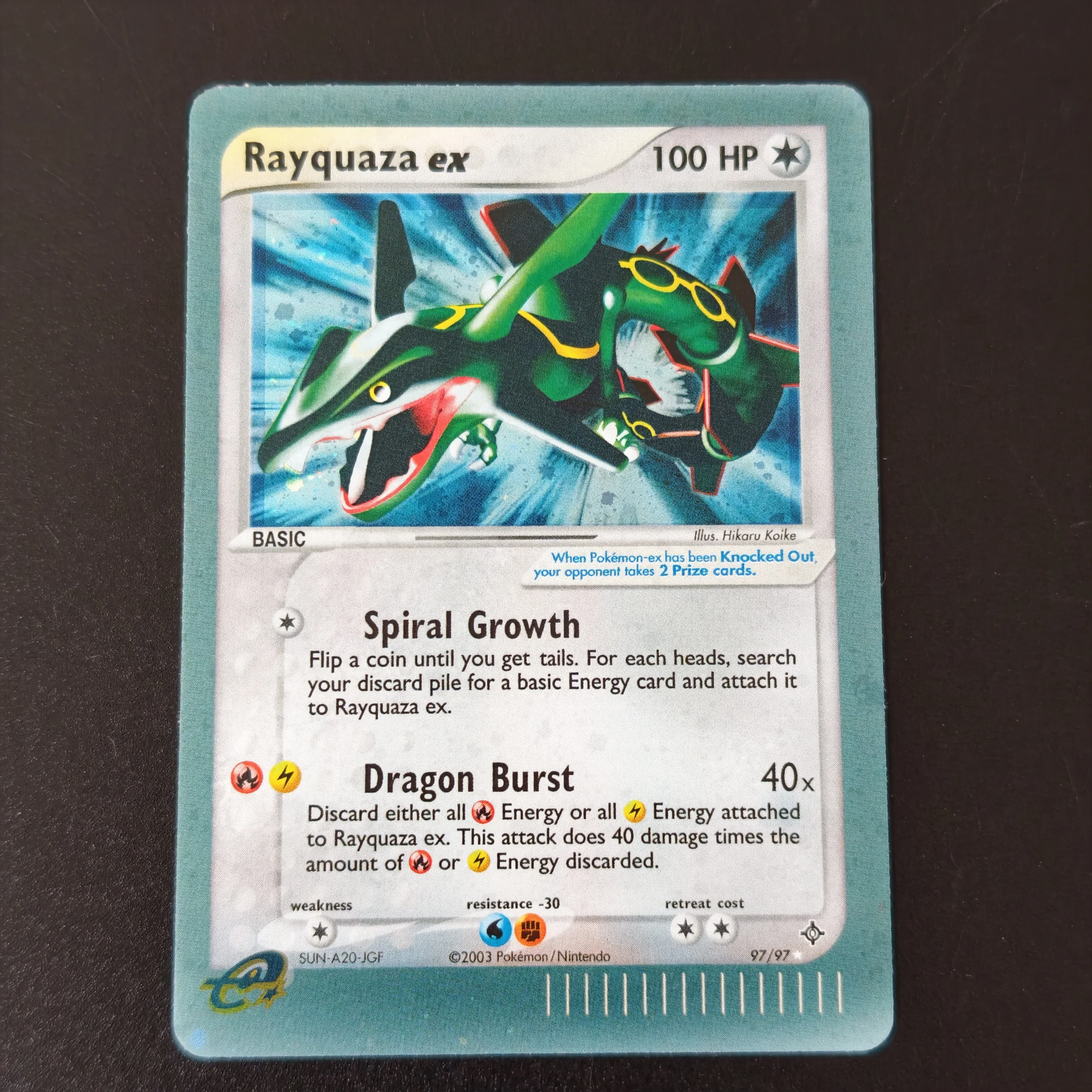Proxy TCG Pokemon EX Series Cards English Base Set Holo Rare Cards 3Pcs Suicune Rayquaza Dragonite ex Collection Replica Cards view 4