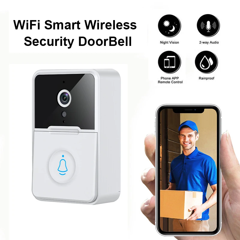 1080P WiFi Video Doorbell Smart Home Wireless Intercom PIR Outdoor Waterproof Night Vision Camera Doorbell