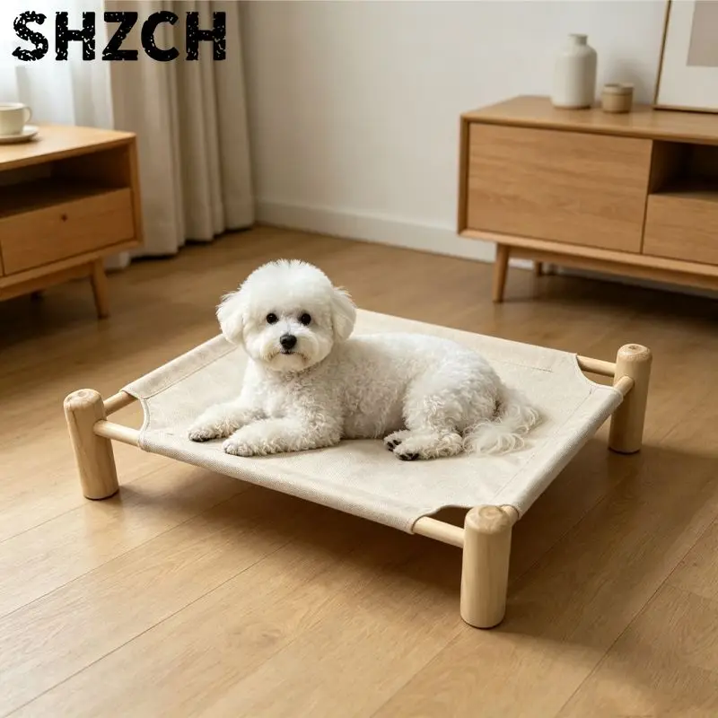 Dog bed universal moisture resistant breathable dog mat for all seasons removable washable pet cat bed solid wood durable