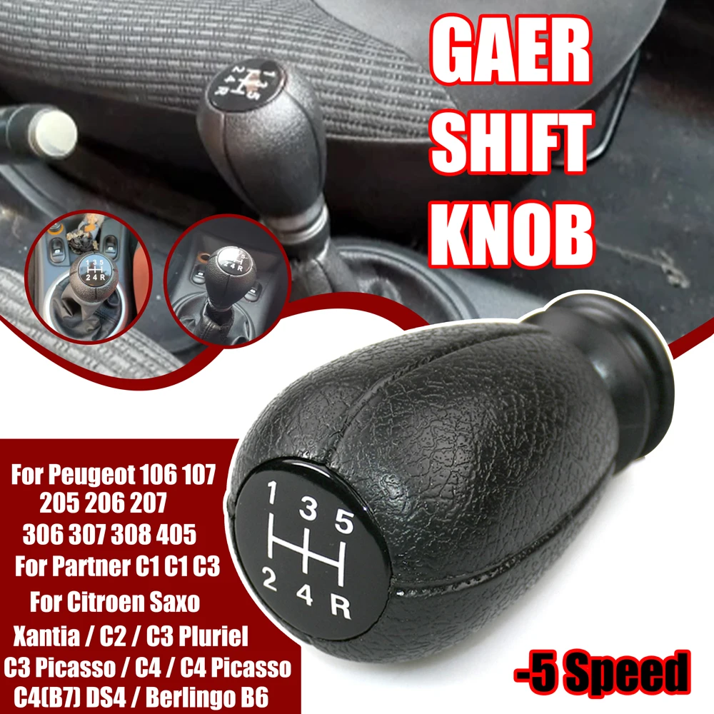 Car 5 Speed Gear Shift Lever Knob Head for Peugeot 207 Citroen Saxo Xsara Xantia C2 C3 C4 car styling