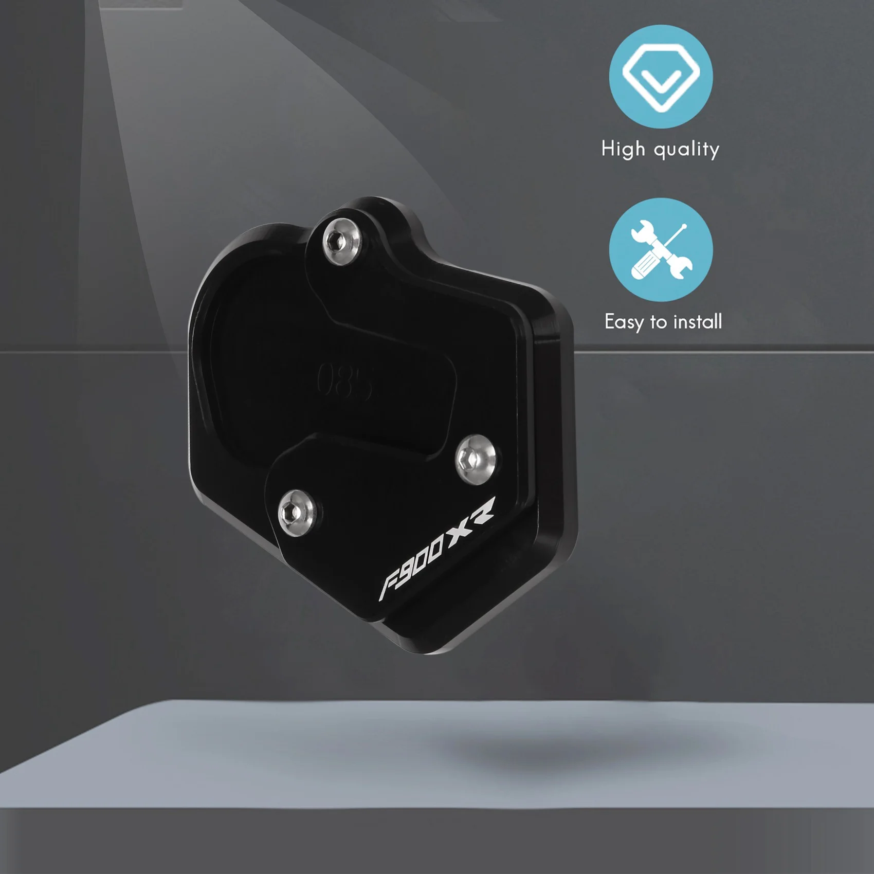 Piastra di supporto per Pad di prolunga per cavalletto laterale per cavalletto per moto per F900XR F900 XR F 900XR 2020 (nero)