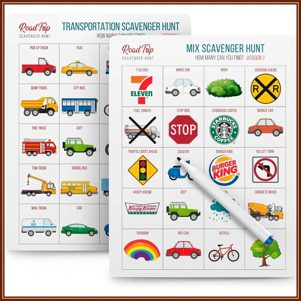 

Road Trip Bingo: Car Games & Activities for Kids 4-8