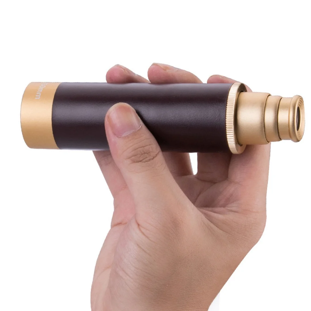 أحادي العين تلسكوب القراصنة الرجعية تصغير عالية الطاقة HD التخييم في الهواء الطلق الحرفية الألمانية مع حقيبة جلدية الراقية هدية العيد