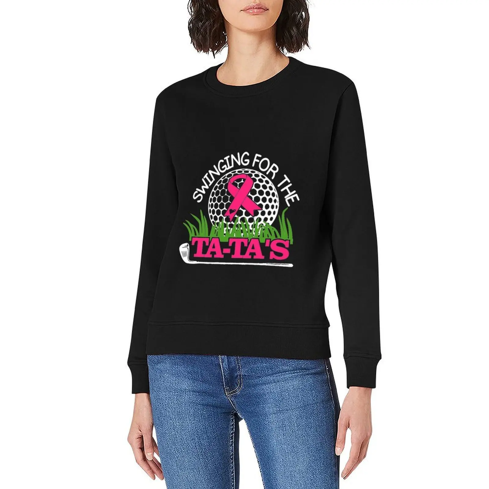 Breast Cancer Awareness Swinging For the Ta Tas Breast Cancer Golf Pullover tracksuit men's sweat-shirt sweatshirt