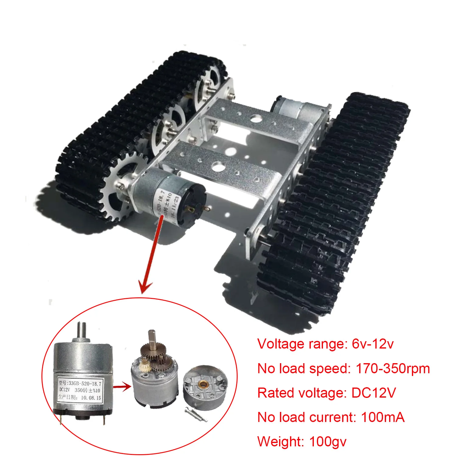 ミニメタル戦車シャーシ,モデルt100,クローラピラーシャーシ,トラック,プラスチック追跡,教育プラットフォーム