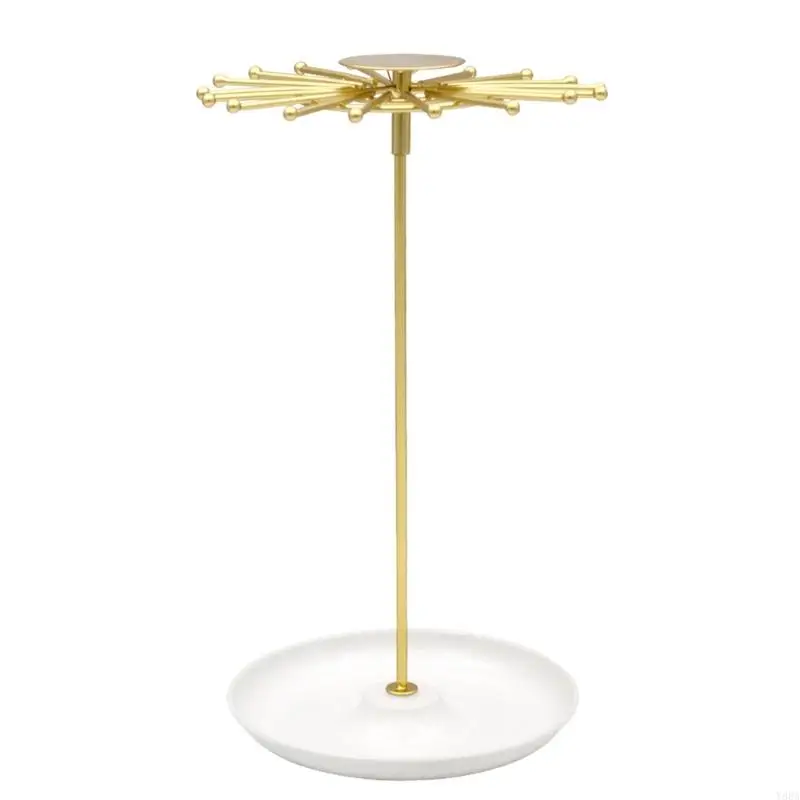 Y88A Jewelry Stand with Round Disk Base Rotatable Holder for Organizing Adornments