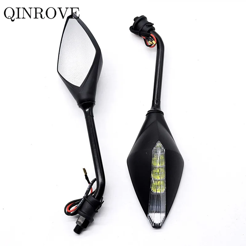 

With LED Turn Signal Light Motorcycle Rearview Mirror 8 10MM Universal For Honda Forza 350 Shadow VT750 1100 CBF125R Yamaha FZ6N