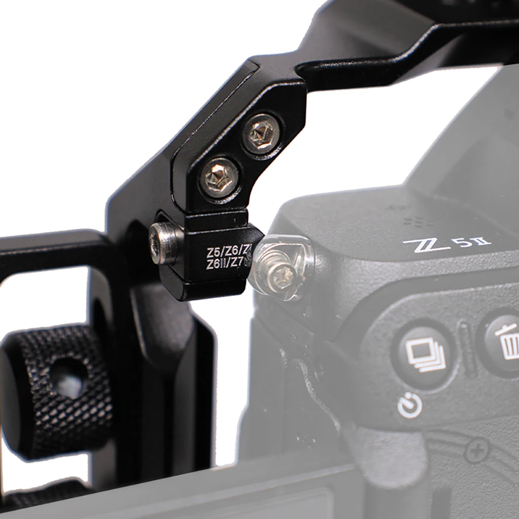 

Camera Cage for Nikon Z6III / Z5II Z6II Z7II Z5 Z6 Z7 Aluminum Alloy Frame with Cold Shoe Mount 1/4 3/8 Inch Screw Hole