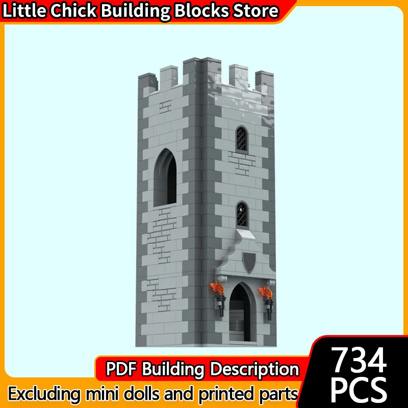 

Medieval Castle Model MOC Building Bricks Spiral Staircase Tower Modular Technology Children Holiday Gifts Assemble Toys Suit