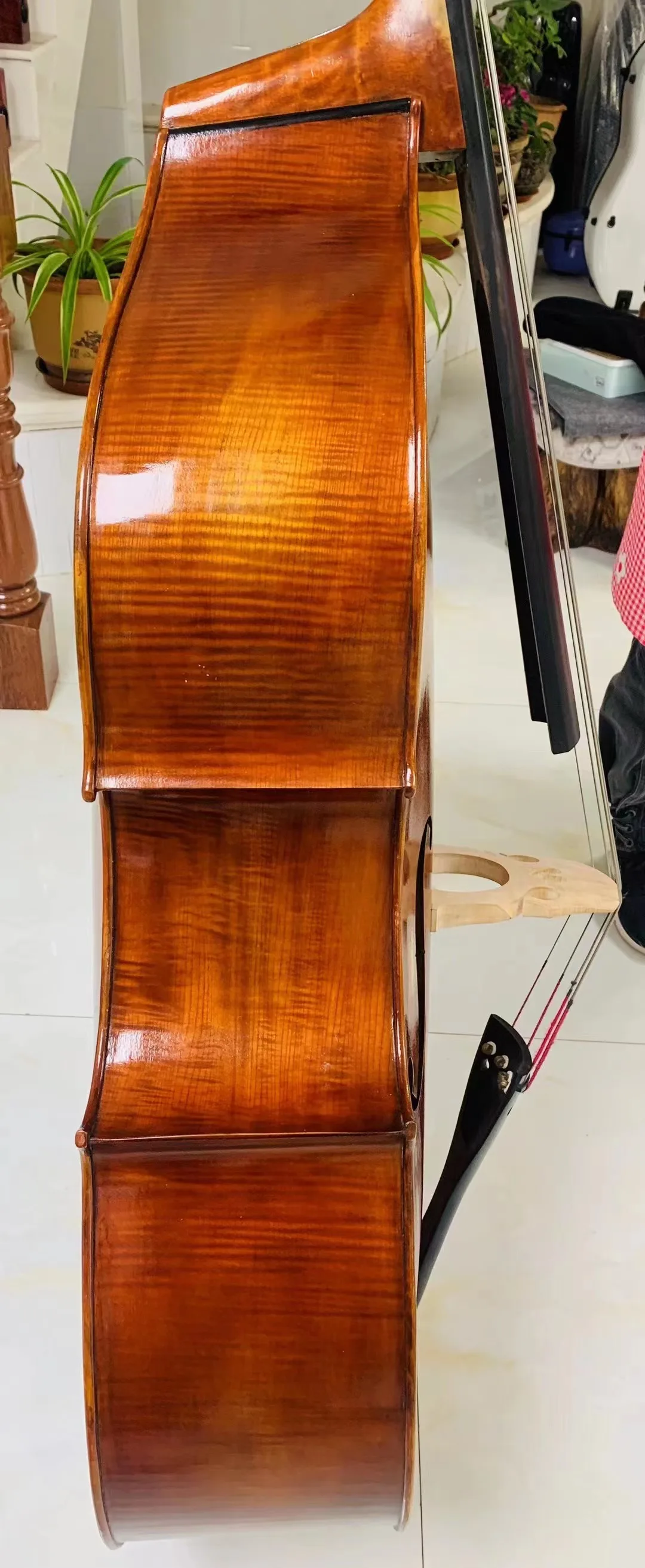 Handmade Upright double bass Solid Maple back and Spruce wood top 3/4