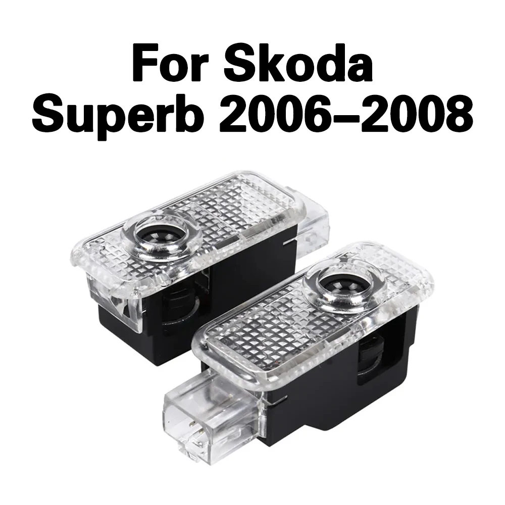 2 Pcs LED Car Door Welcome Light Projector Lamp Accessories For Skoda Superb 2006 2007 2008