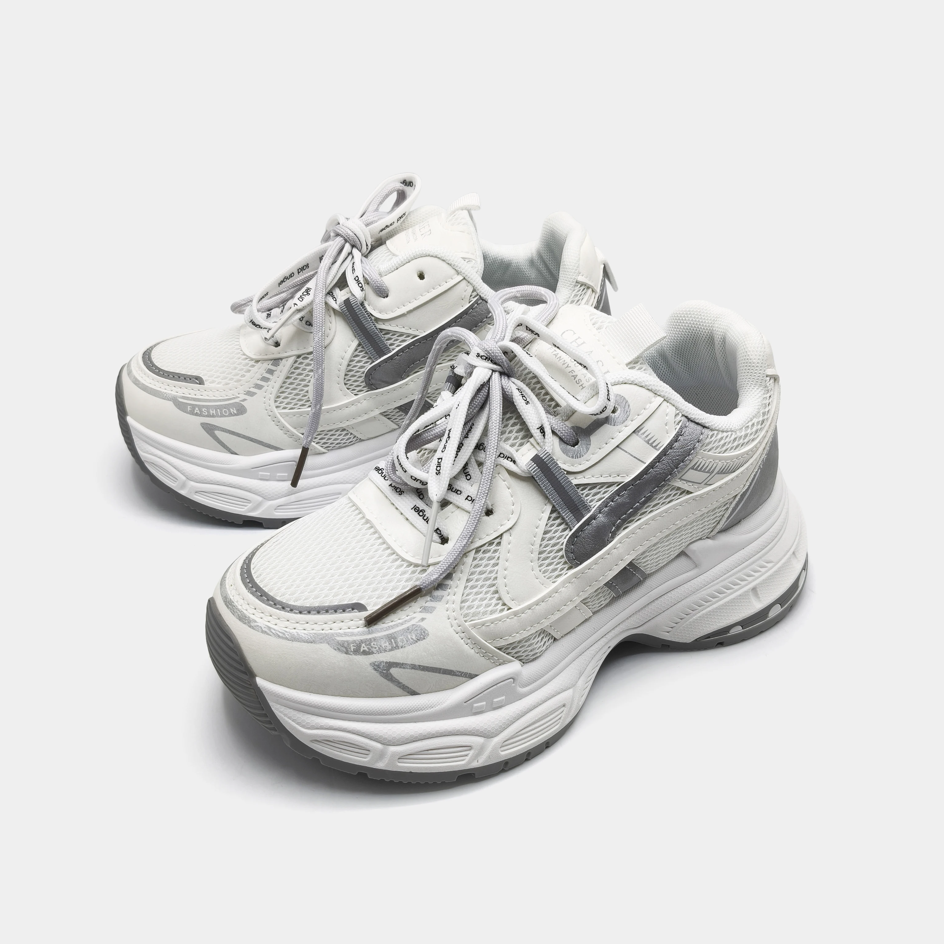 Women's Chunky Sneakers Breathable Mesh Lace Up Platform Shoes Retro Casual Walking Trainers Thick Sole