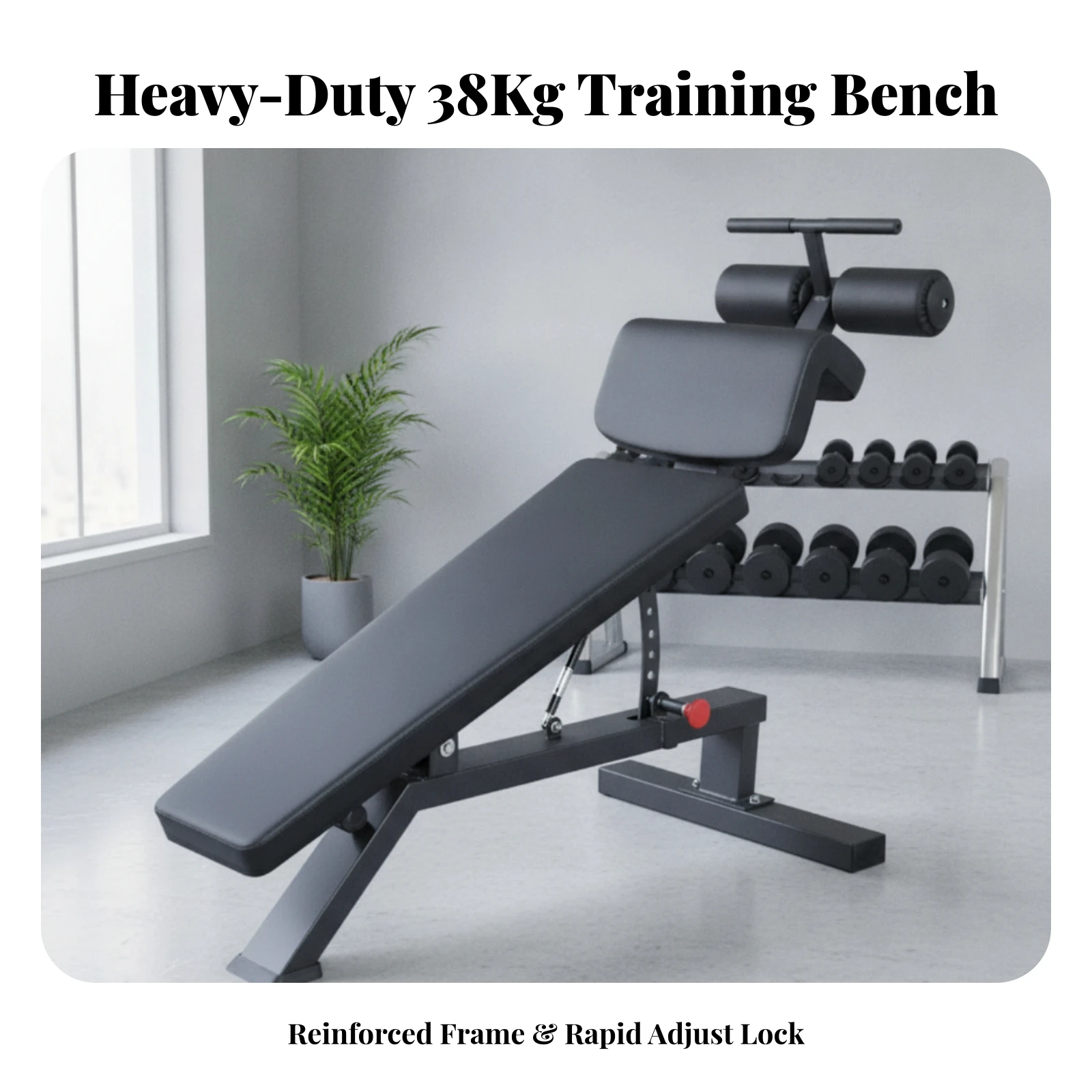 Abdominal Training Bench Supportive Sit-up Bench Inclined Heavy-Duty for Fitness Enthusiasts, Home Gym
