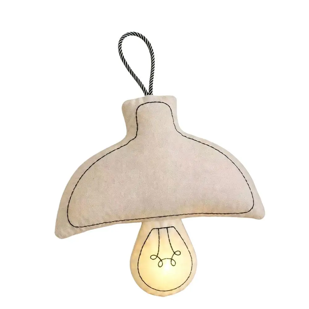 Cotton Mushroom Night Light Soft Fabric Nursery Bedside Lamp Hanging Wall Light Gentle Warm Eye Protection Nightlight