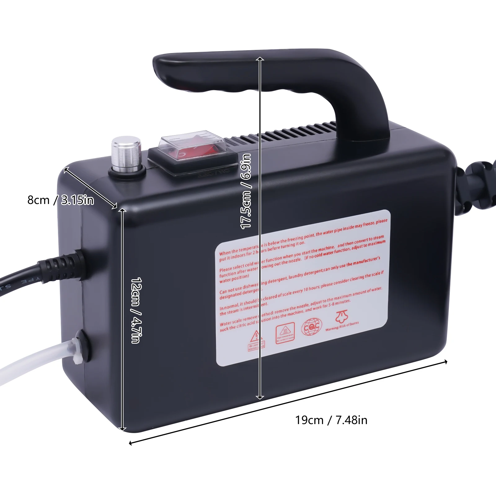 Black, 110 V High Pressure Steam Cleaner Machine, Handheld Cleaner Machine for Kitchens, Toilets, Sofas, Conditioners Cleaning