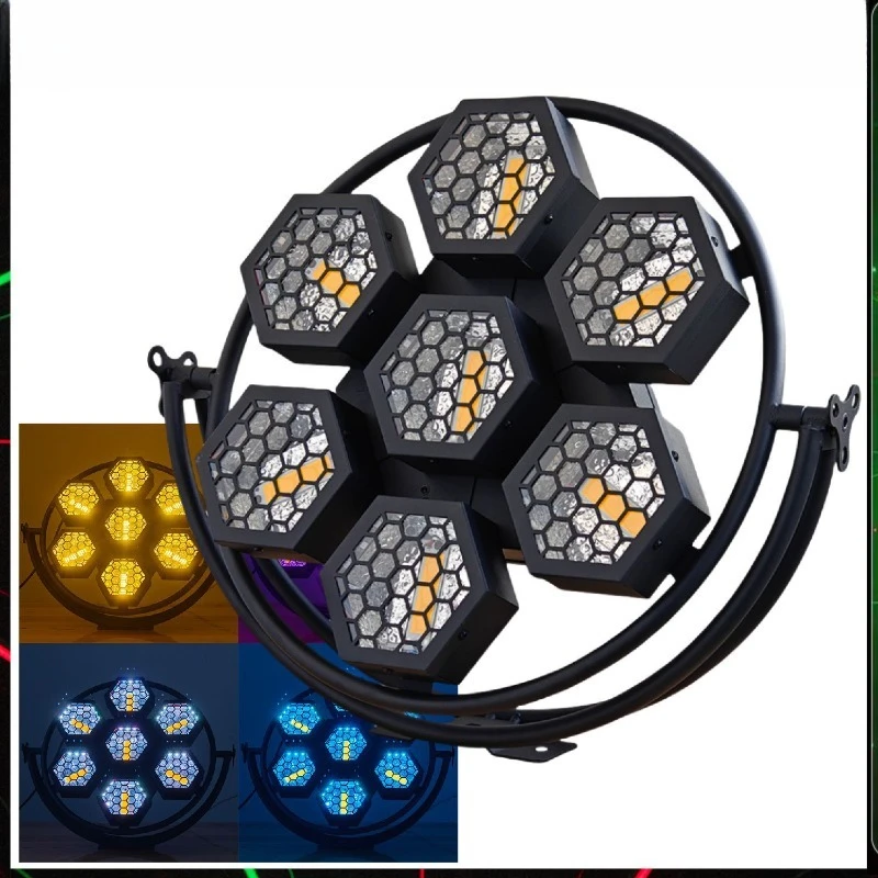 7 runde Retro-Lichter, Blitzlichter.