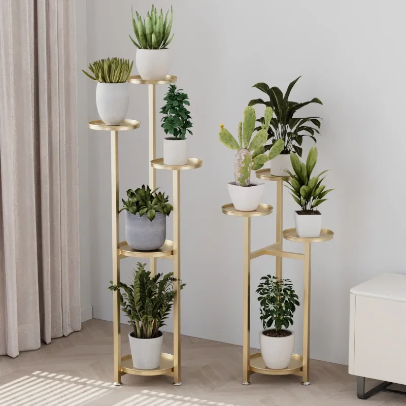 Multi-Storey Iron Shelves For Plant Floor-To-Ceiling Balcony Pot Plant Stand Flower Rack Living Room Lobby Display Flower Stand