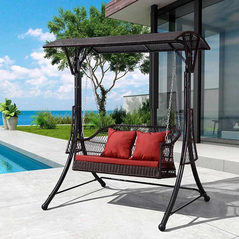 

Swing chair household outdoor double swing weaving rattan balcony rocking chair courtyard hammock garden swing