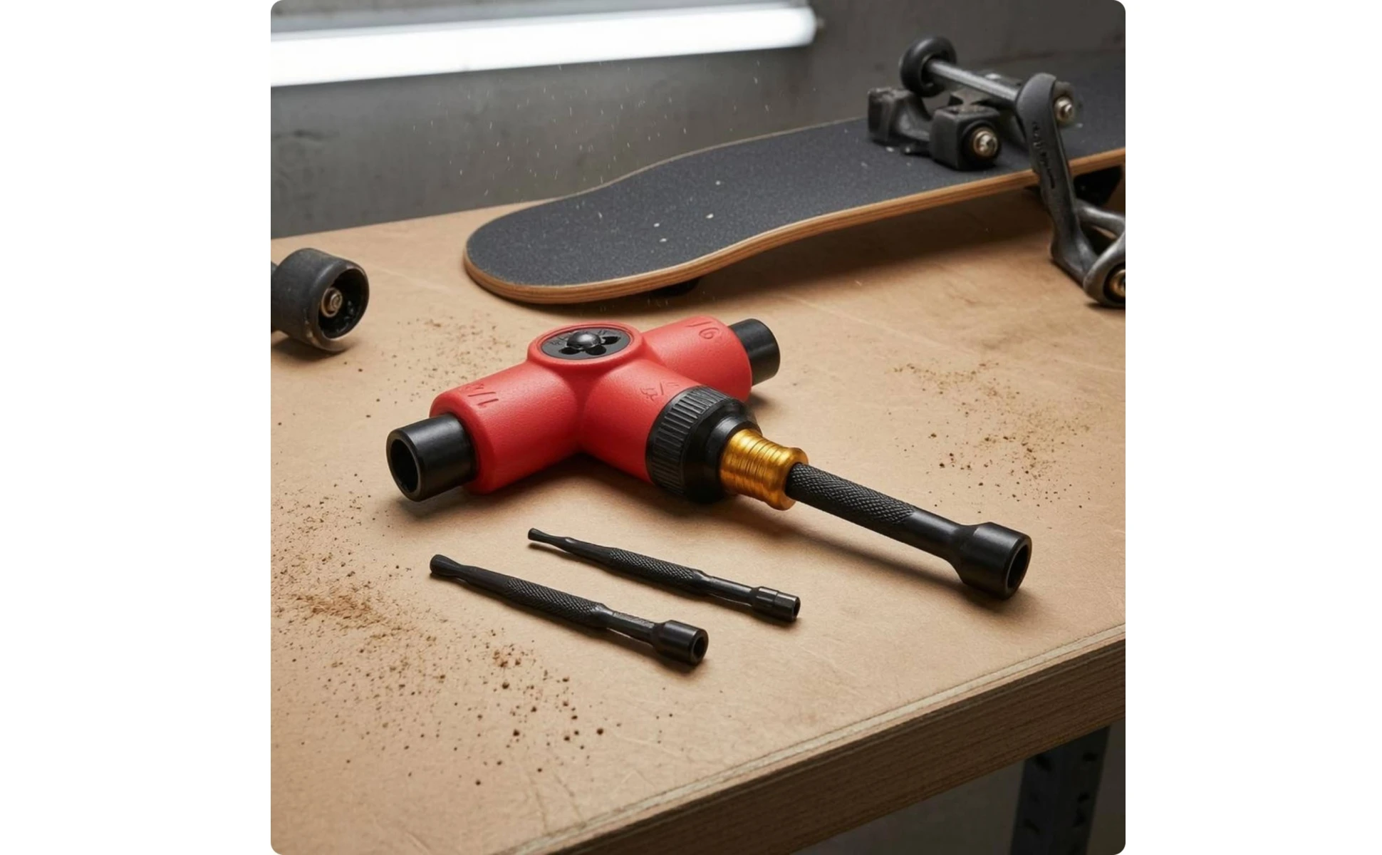T-Handle Skateboard Tool Knurled Grip Multi-Function Skateboard Wrench Allall-in-1 Skate Tool Retail Packed