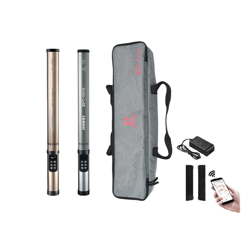 2027 EFT-551 BI-Color Portable Stick Light Handheld LED Video Photography Light for Live Streaming Selfie