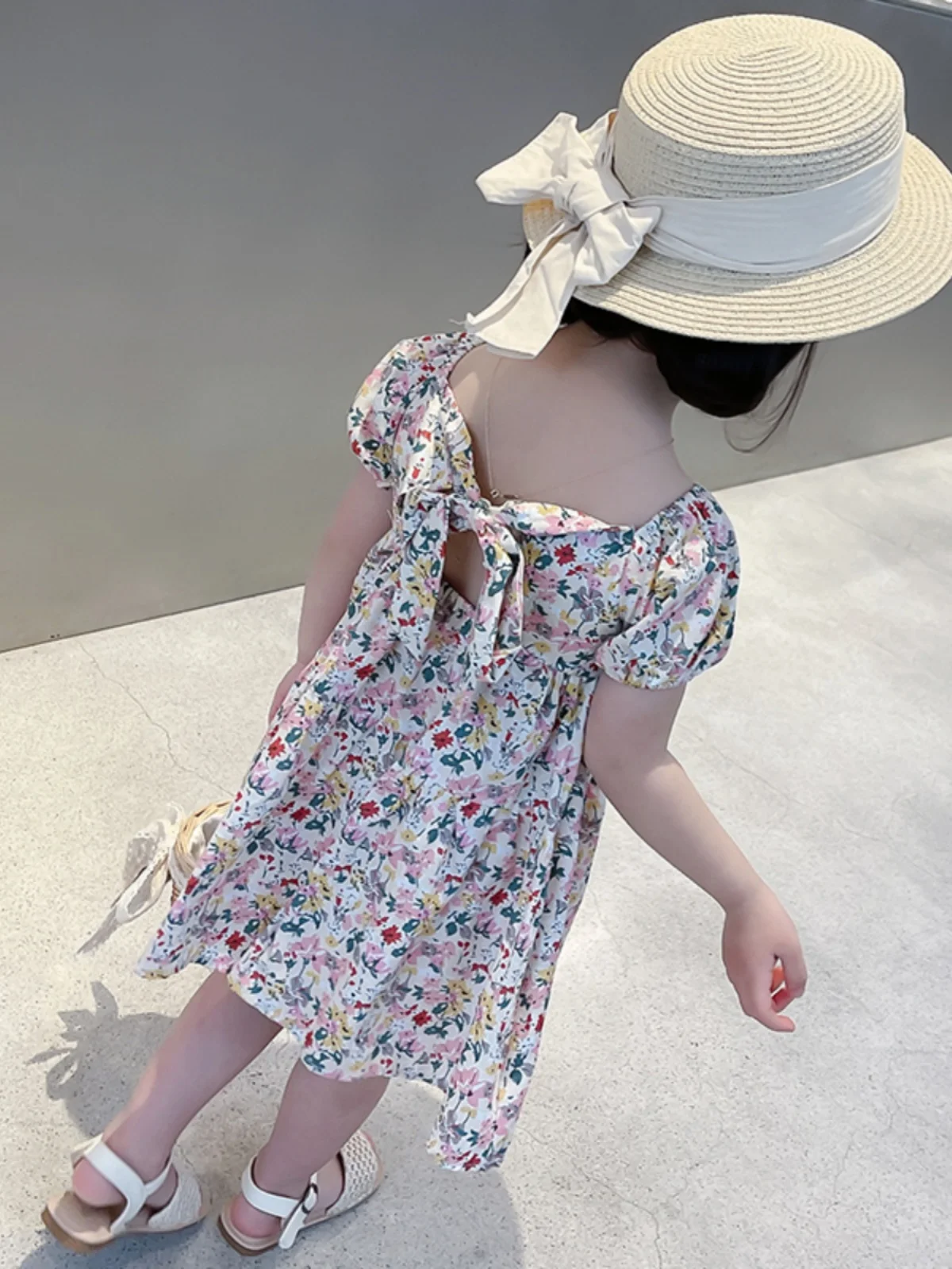 Meninas bolha sve dr bal ort sve floral princ saia bonito sle verão nova versão coreana roupas infantis